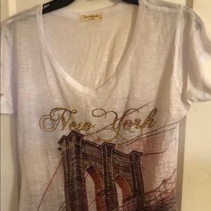 Sweet Gisele Women’s New York Brooklyn Bridge Top Women’s Medium
